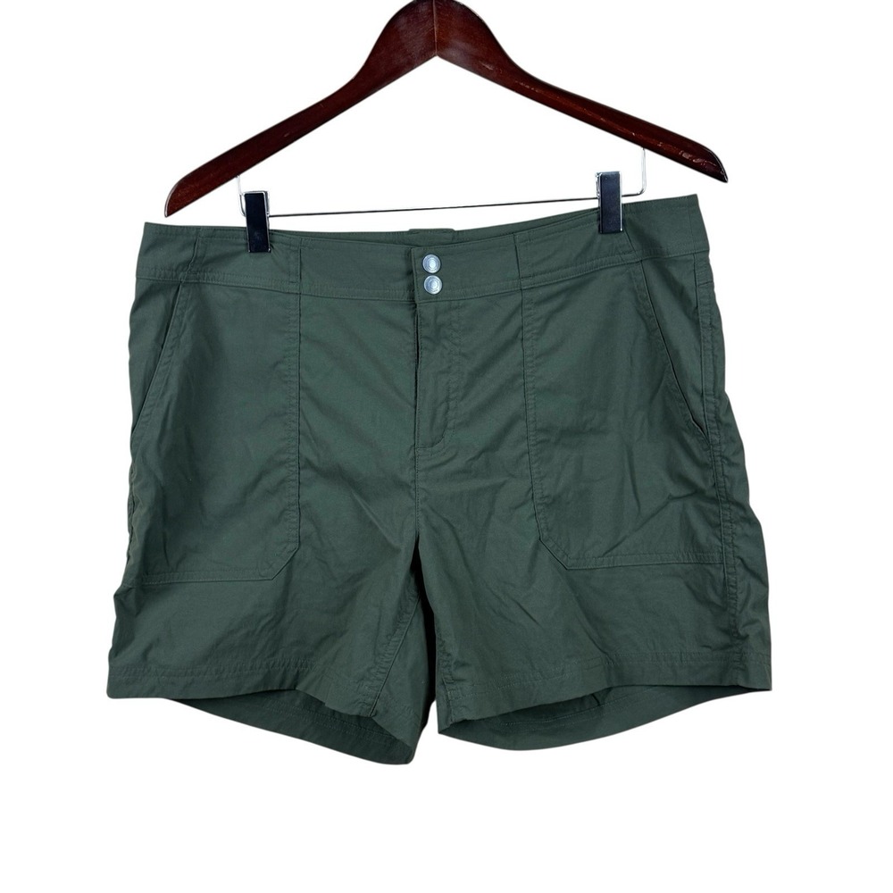 ExOfficio Women's Hiking Fishing Shorts Size 12 Nylon Olive Green